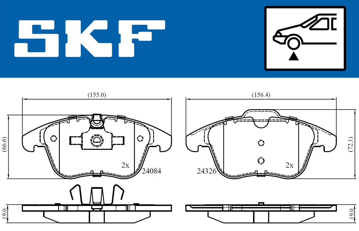 Set placute frana,frana disc VKBP 80503 SKF